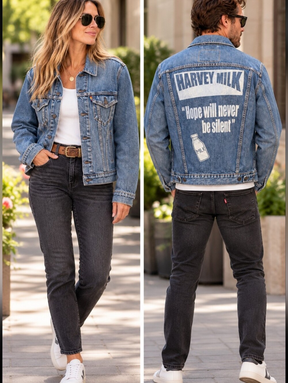 Levi’s Harvey Milk Pride Trucker Jacket Rainbow Tab Denim Large